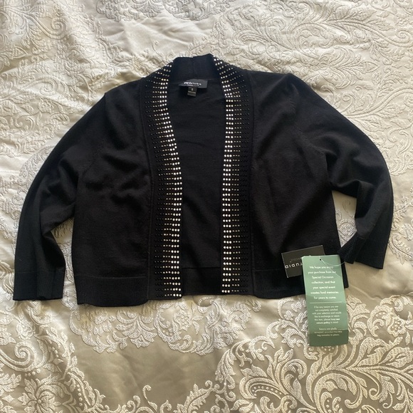 NWT RN Studio Black Studded Cropped Cardigan Sweater - Picture 3 of 6